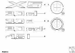 แผ่นป้าย / ตัวอักษร diagram for BMW X5 E70 3.0si