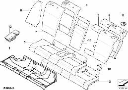 SEAT, REAR, UPHLSTRY/COVER, LOAD-THROUGH diagram for BMW 1 Series E82 135i