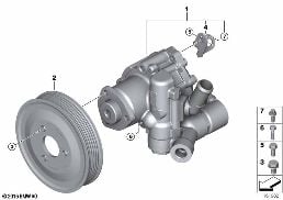 POWER STEERING PUMP/ACTIVE STEERING diagram for BMW 5 Series E61 LCI 520d