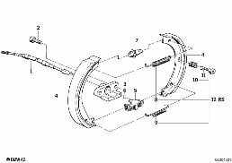 Feststellbremse/Bremsbacken diagram for BMW 7 Series E32 750iL