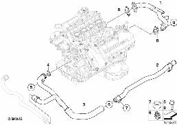 COOLING SYSTEM PIPE diagram for BMW 3 Series E92 M3