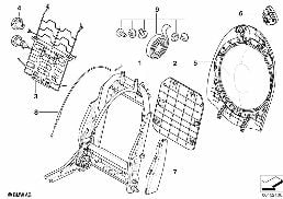 Κάθισμα μπροστά πλαίσιο πλάτης diagram for BMW MINI R56 One