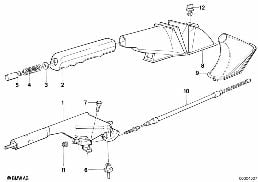 HANDBRAKE LEVER diagram for BMW 5 Series E34 525i