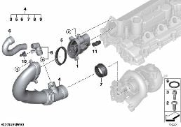 HOT-FILM AIR MASS METER/CLEAN AIR PIPE diagram for BMW 3 Series E91 330d