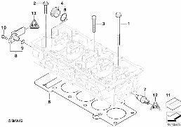Elementy dodatkowe głowicy cylindrów diagram for BMW MINI R50 Cooper