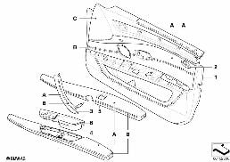 Indi. επένδ.πόρτας πλήρ.εξοπ.δέρμ.μπροσ. diagram for BMW 5 Series E60 LCI 528xi