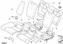 뒤 시트, 쿠션 및 커버, 유동식 적재시스템 diagram for BMW 3 Series E92 M3