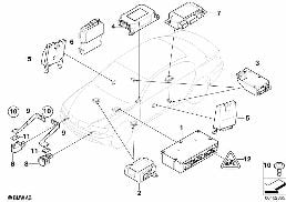 Elem. elektr. poduszki powietrznej diagram for BMW 7 Series E65 745i