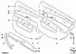 Indi. επένδ.πόρτας μερικ.εξοπλ.δέρμ.πίσω diagram for BMW 5 Series E60 LCI 528xi