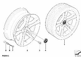 BMW LA WHEEL, DUAL SPOKE 268 diagram for BMW 3 Series E90 LCI 320i