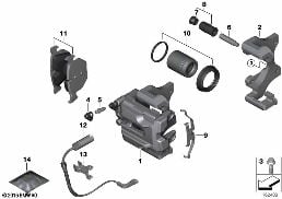 FRONT BRAKE PAD WEAR SENSOR diagram for BMW 3 Series E92 330d