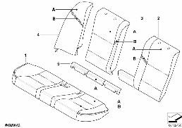 INDIVIDUAL COVER, LEATHER, SEAT REAR diagram for BMW 5 Series E61 LCI M5