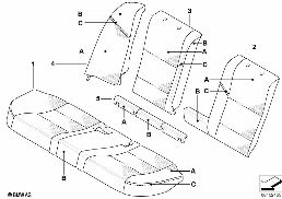 INDIVIDUAL COVER KLIMA-LEATHER, REAR diagram for BMW 5 Series E61 LCI M5