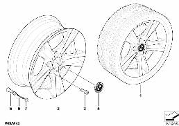 BMW LA WHEEL, STAR SPOKE 262 diagram for BMW 1 Series E81 116d