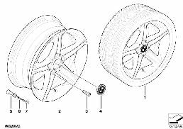 BMW LA WHEEL, STAR SPOKE 264 diagram for BMW 1 Series E81 116d
