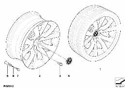 BMW LIGHT ALLOY WHEEL, V-SPOKE 248 diagram for BMW 6 Series E63 650i