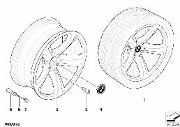 BMW LA WHEEL, STAR SPOKE 249 diagram for BMW 6 Series E63 650i