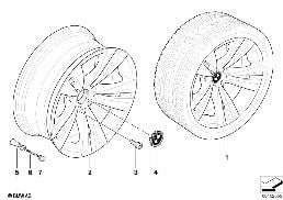 BMW LA WHEEL, DUAL SPOKE 266 diagram for BMW 6 Series E63 650i