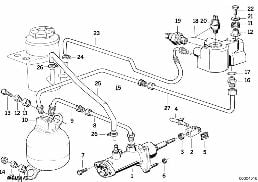 Bremskraftverstärker hydraulisch diagram for BMW 7 Series E32 750iL