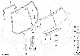 Heckklappe diagram for BMW MINI Clubman R55 Coop.S JCW