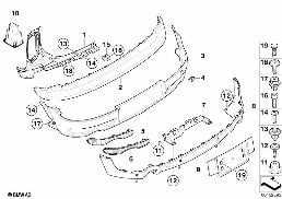 TRIM COVER, REAR diagram for BMW MINI Clubman R55 LCI Cooper S