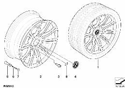 BMW LM Rad M Doppelspeiche 220 diagram for BMW 3 Series E90 LCI M3