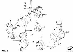 DSC COMPRESSOR/SENORS/MOUNTING PARTS diagram for BMW 7 Series E38 740i