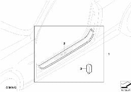 Kit 2. monte barre de seuil éclairée diagram for BMW 1 Series E82 120i