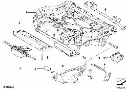 SEAT, FRONT, SEAT FRAME diagram for BMW 5 Series E61 525i