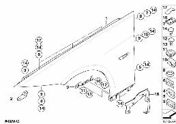 FRONT SIDE PANEL/MOUNTING PARTS diagram for BMW 3 Series E92 325xi