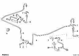 Przewód hamulcowy tylny diagram for BMW 3 Series E36 318i
