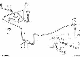 Σωλήνας φρένων πίσω δισκόφρενο diagram for BMW 3 Series E36 M3