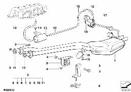 後消音器 帶廢氣風門 diagram for BMW 3 Series E36 328i