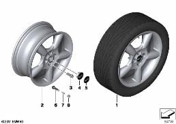 Obr. MINI st. le. 5 Star Pace Spoke 110 diagram for BMW MINI R50 Cooper