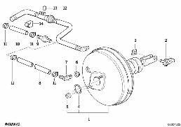 POWER BRAKE UNIT DEPRESSION diagram for BMW 3 Series E36 325td