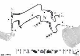 TRANSMISSION OIL COOLER LINE diagram for BMW 3 Series E92 M3