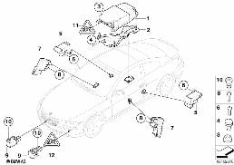 Elem. elektr. poduszki powietrznej diagram for BMW 6 Series E63 LCI 650i