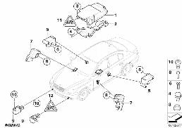 ELECTRIC PARTS AIRBAG diagram for BMW 5 Series E61 LCI 530d