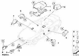 Elektrické díly Airbag diagram for BMW 6 Series E64 630i