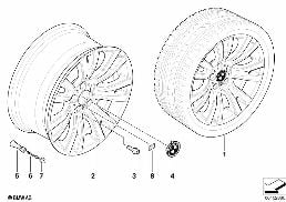BMW LA WHEEL, V SPOKE 223 diagram for BMW X5 E70 LCI 30dX