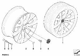 BMW M LA WHEEL, V SPOKE 227 diagram for BMW X5 E70 LCI 30dX