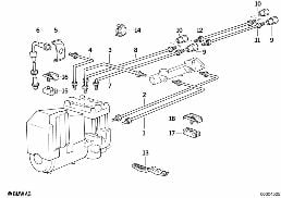 BRAKE PIPE FRONT ABS diagram for BMW 8 Series E31 850Ci
