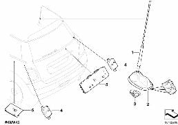 Einzelteile Dachantenne diagram for BMW MINI R56 Cooper