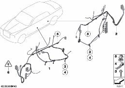 Kabelové svazky dveří diagram for BMW Rolls-Royce Phantom RR1 Phantom