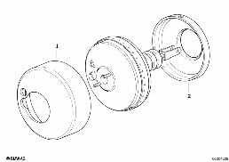 Ljudisolering bromskraftfoerstaerkare diagram for BMW 3 Series E36 325tds