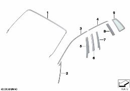 Exterior trim, Shadowline diagram for BMW Rolls-Royce Phantom RR1 Phantom