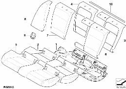 SEAT REAR, UPHOLSTERY & COVER BASE SEAT diagram for BMW 3 Series E90 LCI 335i