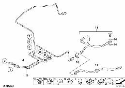 Przewód hamulcowy tylny diagram for BMW MINI R50 Cooper