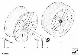 BMW LA WHEEL, DUAL SPOKE 261 diagram for BMW 1 Series E81 116d