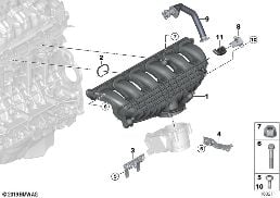 Πολλαπλή εισαγωγής diagram for BMW 5 Series E60 LCI 535xi